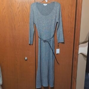 Elegant Gray Knit Dress